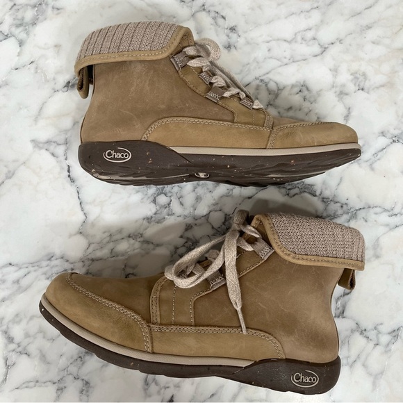 Chaco Women’s Barbary Leather Lace Up Boots Hiking Outdoor Casual in Mink Tan 9 - Picture 9 of 14